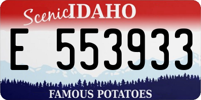 ID license plate E553933