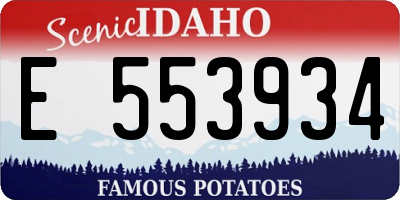 ID license plate E553934