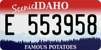 ID license plate E553958