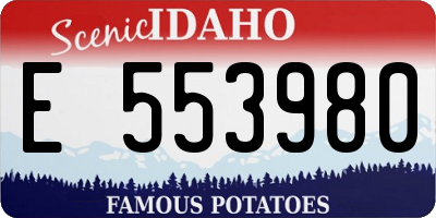 ID license plate E553980