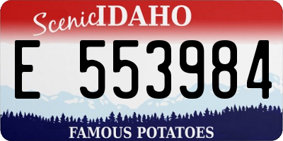 ID license plate E553984