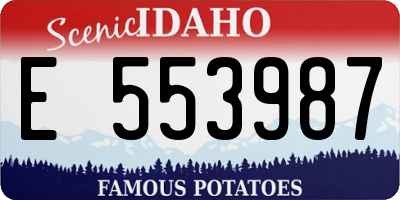 ID license plate E553987