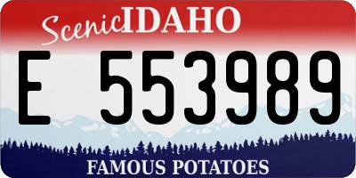 ID license plate E553989