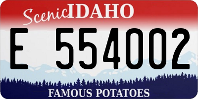 ID license plate E554002