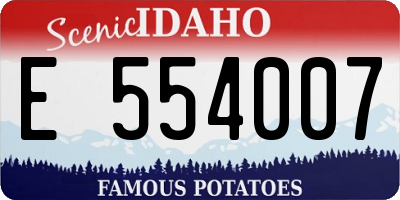 ID license plate E554007