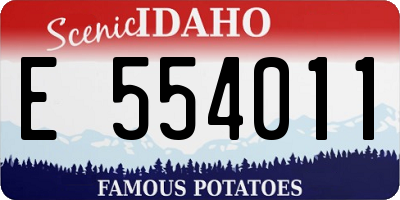 ID license plate E554011