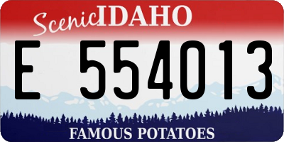 ID license plate E554013