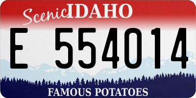 ID license plate E554014