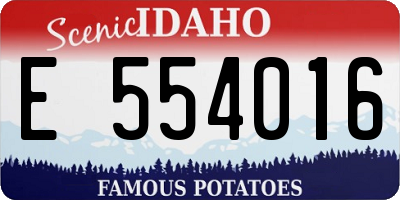 ID license plate E554016