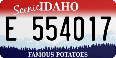 ID license plate E554017