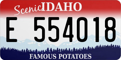 ID license plate E554018