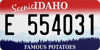 ID license plate E554031