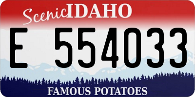 ID license plate E554033