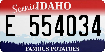 ID license plate E554034