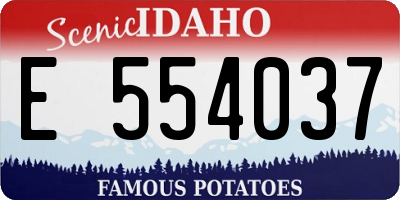 ID license plate E554037
