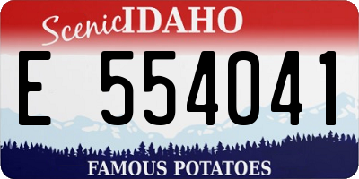 ID license plate E554041