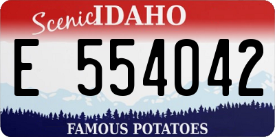 ID license plate E554042