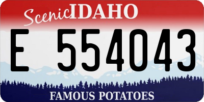 ID license plate E554043