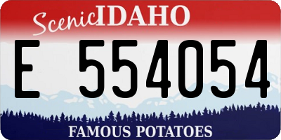 ID license plate E554054