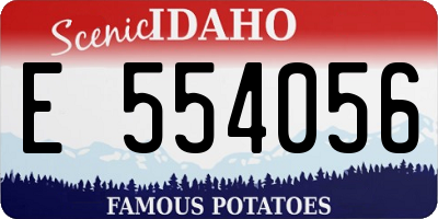 ID license plate E554056