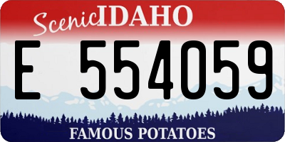 ID license plate E554059