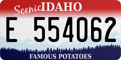 ID license plate E554062