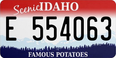ID license plate E554063