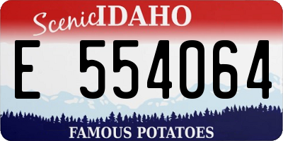 ID license plate E554064