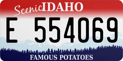 ID license plate E554069