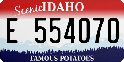ID license plate E554070
