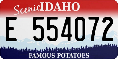 ID license plate E554072