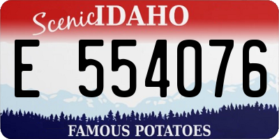 ID license plate E554076