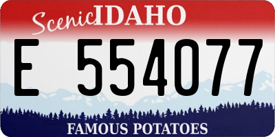 ID license plate E554077