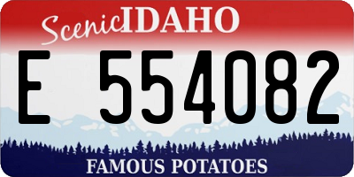 ID license plate E554082