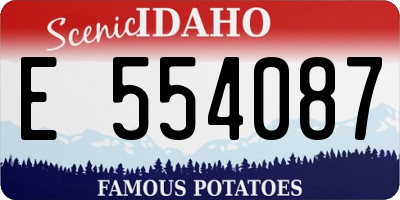 ID license plate E554087