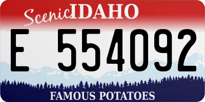ID license plate E554092