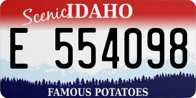 ID license plate E554098