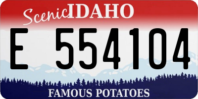 ID license plate E554104