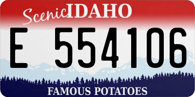 ID license plate E554106
