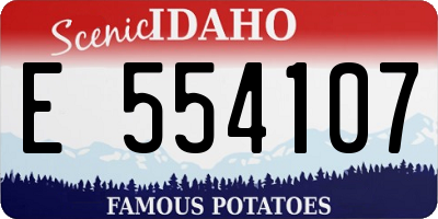 ID license plate E554107
