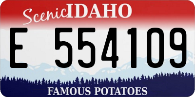 ID license plate E554109
