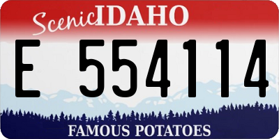 ID license plate E554114