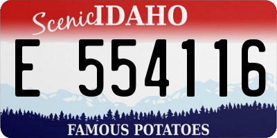 ID license plate E554116