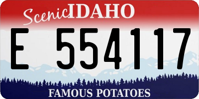 ID license plate E554117