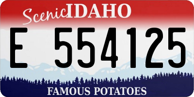 ID license plate E554125