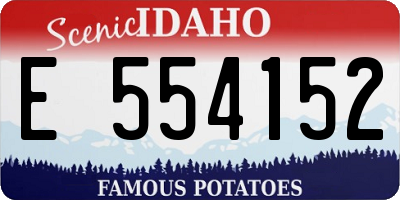 ID license plate E554152