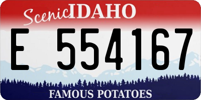 ID license plate E554167