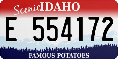 ID license plate E554172