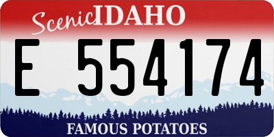 ID license plate E554174