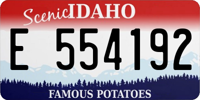 ID license plate E554192